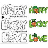 PVC Plastic Stamps, for DIY Scrapbooking, Photo Album Decorative, Cards Making, Stamp Sheets, Film Frame, Saint Patrick's Day Themed Pattern, 16x11x0.3cm(DIY-WH0167-57-0106)