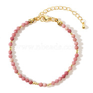 Bohemian Style Faceted Round Natural Rhodonite Bead Bracelets Women's Fashion Jewelry, Inner Diameter: 6-1/2~6-3/4 inch(16.5~17cm)(LW5248-1)