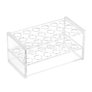Acrylic Display Stands, Centrifuge Test Tube Display Stands, Lab Supplies, Rectangle with 18-hole, Clear, 150x75x70mm, Hole: 17mm(ODIS-WH0029-91)