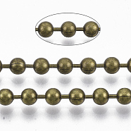 Brass Ball Chains, Long-Lasting Plated, Soldered, with Spool, Cadmium Free & Nickel Free & Lead Free, Antique Bronze, 4mm, about 150.91 Feet(46m)/roll(CHC-S008-003B-AB)
