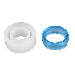 Transparent DIY Ring Silicone Molds, Resin Casting Molds, For UV Resin, Epoxy Resin Jewelry Making, White, 23x10.5mm(DIY-WH0128-09A)