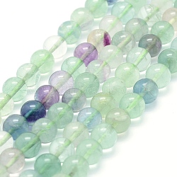 Natural Fluorite Beads Strands, Round, 8~8.5mm, Hole: 1mm, about 49pcs/strand, 15.7 inch(40cm)(G-P335-19-8mm)