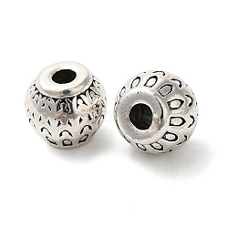 Tibetan Style Alloy Beads, Round, Antique Silver, 10x9mm, Hole: 3mm(FIND-Z059-05AS)