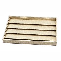 Wood Pendant Displays, Cover with Cloth, Rectangle, Navajo White, 24x35x3cm(PDIS-R001-02)