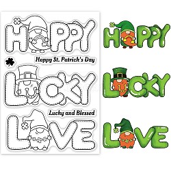 PVC Plastic Stamps, for DIY Scrapbooking, Photo Album Decorative, Cards Making, Stamp Sheets, Film Frame, Saint Patrick's Day Themed Pattern, 16x11x0.3cm(DIY-WH0167-57-0106)