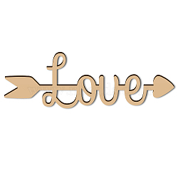 Laser Cut Wooden Wall Sculpture, Torus Wall Art, Home Decor Meditation Symbol, Word Love, BurlyWood, 9x28cm(WOOD-WH0113-023)