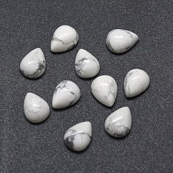 Natural Howlite Cabochons, teardrop, 8x6x3mm(X-G-O175-22-26)