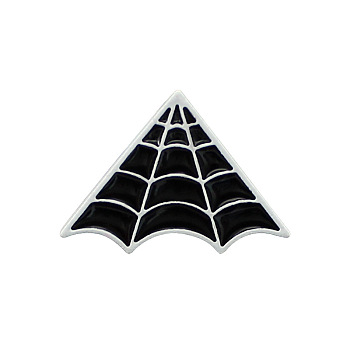 Safety Brooch Pin, Alloy Enamel Badge for Suit Shirt Collar, Spider Web, 18x26mm