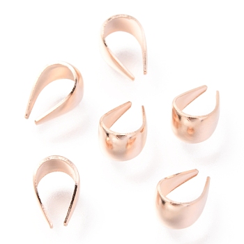 304 Stainless Steel Snap on Bails, Rose Gold, 8.5x5.5x4mm