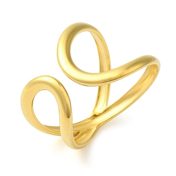 304 Stainless Steel Open Cuff Rings for Women, Irregular, Real 18K Gold Plated, 17mm, Inner Diameter: 20mm