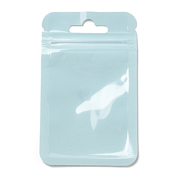 Rectangle Plastic Yin-Yang Zip Lock Bags, Resealable Packaging Bags, Self Seal Bag, Pale Turquoise, 10x6x0.02cm, Unilateral Thickness: 2.5 Mil(0.065mm)