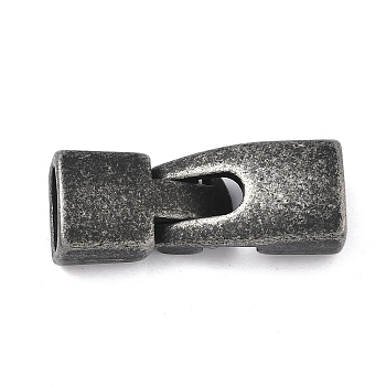 304 Stainless Steel Snap Lock Clasps, Antique Silver, 35x13x9mm