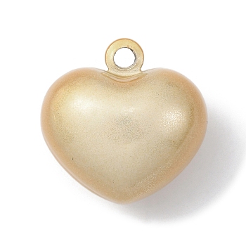 Spray Printed Alloy Bell Pendants, Heart, Goldenrod, 22.5x22.5x16.5mm, Hole: 3mm