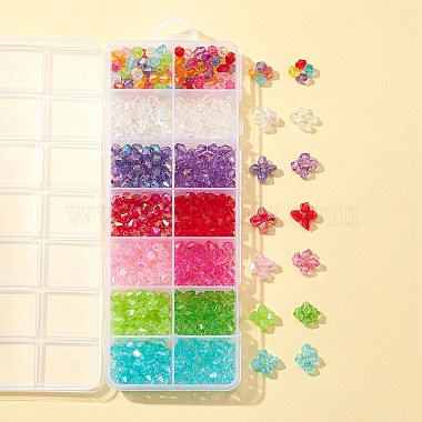 Mixed Color Bicone Acrylic Beads