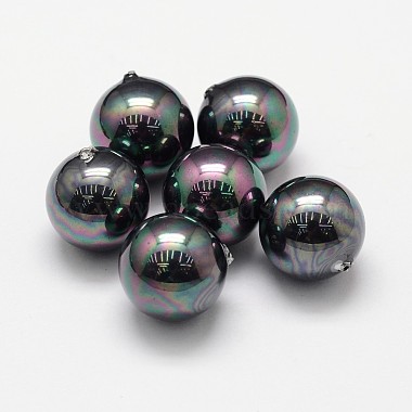 Black Round Shell Pearl Beads
