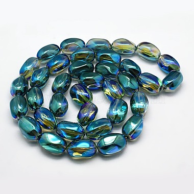 Full Rainbow Plated Crystal Glass Oval Beads(X-EGLA-F026-A06)-2