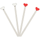 4Pcs 2 Colors 304 Stainless Steel & Zinc Alloy Heart Bookmarks(AJEW-GL0001-42)-1