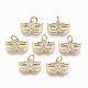 Brass Micro Pave Clear Cubic Zirconia Charms(RJEW-T063-32G-NF)-1