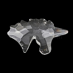 Glass Chandelier Prism Big Pendants, Faceted Dinosaur Charms, Clear, 45x76x17mm, Hole: 2mm(GL-CBAAE15-06)