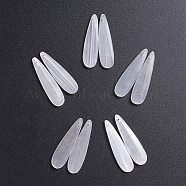 Natural Selenite Pendants, for Jewelry Making, Teardrop, 45~45.5x12~12.5x4~4.5mm, Hole: 1mm(G-G827-03I)