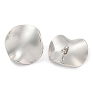304 Stainless Steel Ear Studs, Flat Round, Stainless Steel Color, 25mm(EJEW-P270-01B-P)