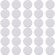 Aluminum Blank Pendants, Flat Round, Platinum, 30x1.3mm, Hole: 3.5mm, 30pcs/box(ALUM-BC0001-01P)