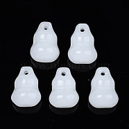 Imitation Jade Glass Pendants, Gourd/ Calabash, White, 11~12x16mm, Hole: 1.5mm(GLAA-S054-18B)