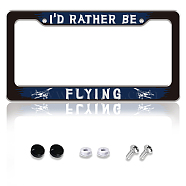 Aluminum Alloy Decoration Frame, for Licence Plate, with Screw & Nut, Rectangle, Airplane, 160x310x5mm(AJEW-WH0442-004)