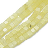 Natural Lemon Jade Beads Strands, Cube, 3~4.5x3~4.5x3~5mm, Hole: 0.8~1mm, about 89~97pcs/strand, 15.1~15.5 inch(38.5~39.5cm)(G-F631-C19)