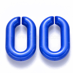 Opaque Acrylic Linking Rings, Quick Link Connectors, for Cable Chains Making, Oval, Blue, 31x19.5x5.5mm, Inner Diameter: 19.5x7.5mm(OACR-S036-006A-G06)