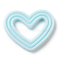 Opaque Resin Decoden Cabochons, Heart, Light Blue, 36.5x43.5x4.5mm(RESI-A034-02C)