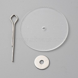 Doll Rotatable Joints Accessories, for DIY Crafts Toys Teddy Bear Making, with Plastic Discs, Iron Washers & Pins, Platinum, 42x6x1.5mm, 10 sets/bag(DIY-WH0502-91H)