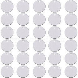 Aluminum Blank Pendants, Flat Round, Platinum, 30x1.3mm, Hole: 3.5mm, 30pcs/box(ALUM-BC0001-01P)
