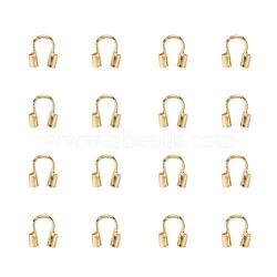 Eco-Friendly Rack Plating Brass Wire Guardians, Lead Free & Cadmium Free & Nickel Free, Golden, 5x4x1mm, Hole: 0.5mm(KK-I606-30G-NR)