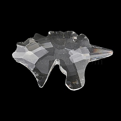 Glass Chandelier Prism Big Pendants, Faceted Dinosaur Charms, Clear, 45x76x17mm, Hole: 2mm(GL-CBAAE15-06)