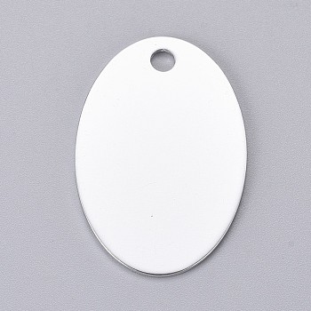 Pet Aluminium Pendants, Stamping Blank Tag, Oval, Silver, 38x25x1mm, Hole: 3.5mm