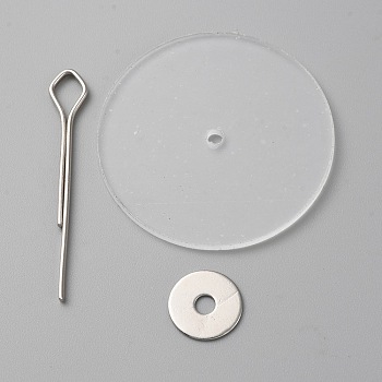 Doll Rotatable Joints Accessories, for DIY Crafts Toys Teddy Bear Making, with Plastic Discs, Iron Washers & Pins, Platinum, 42x6x1.5mm, 10 sets/bag
