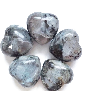 Natural Labradorite Healing Stones, Heart Love Stones, Pocket Palm Stones for Reiki Ealancing, 15x15x10mm