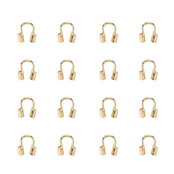 Eco-Friendly Rack Plating Brass Wire Guardians, Lead Free & Cadmium Free & Nickel Free, Golden, 5x4x1mm, Hole: 0.5mm
