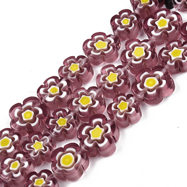 Old Rose Flower Millefiori Lampwork Beads