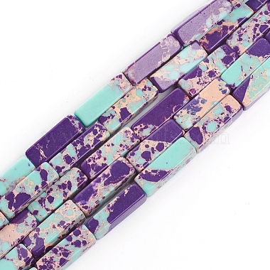 13mm Purple Rectangle Imperial Jasper Beads