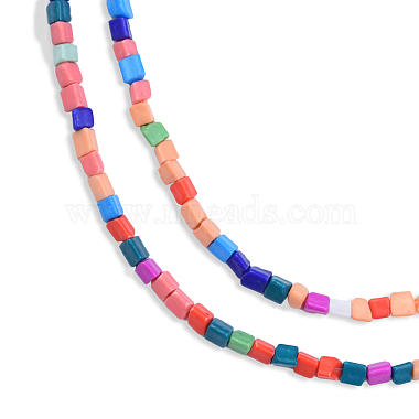 Opaque Spray Painted Glass Bead Strands(GLAA-N047-05A)-3