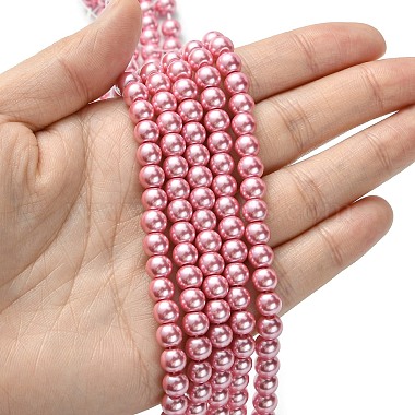 Eco-Friendly Dyed Glass Pearl Bead Strands(X-HY-A008-6mm-RB109)-4