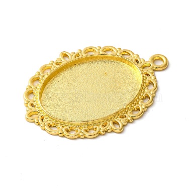 Tibetan Style Oval Alloy Pendant Cabochon Settings(TIBEP-Q054-44G-RS)-2