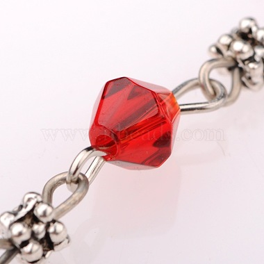 Hechos a mano de las cadenas de los abalorios de cristal bicono para collares pulseras hacer(AJEW-JB00061)-2