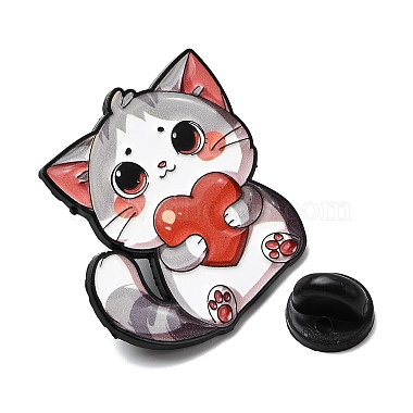 ハートのエナメルピンが付いた猫(JEWB-I055-05EB-02)-3
