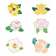 Pandahall 6Pcs 6 Style Flower Enamel Pin(JEWB-TA0001-13)-1