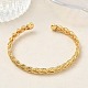 Braided Brass Cuff Bangles for Women(BJEW-C157-01G)-2
