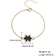 Glass Seed Beaded Star Link Bracelet with Golden Stainless Steel Cable Chains(NK2955-2)-2