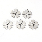 Tarnish Resistant 201 Stainless Steel Pendants, Laser Cut, Flower, Stainless Steel Color, 16x15x1mm, Hole: 1mm(X-STAS-N092-97)